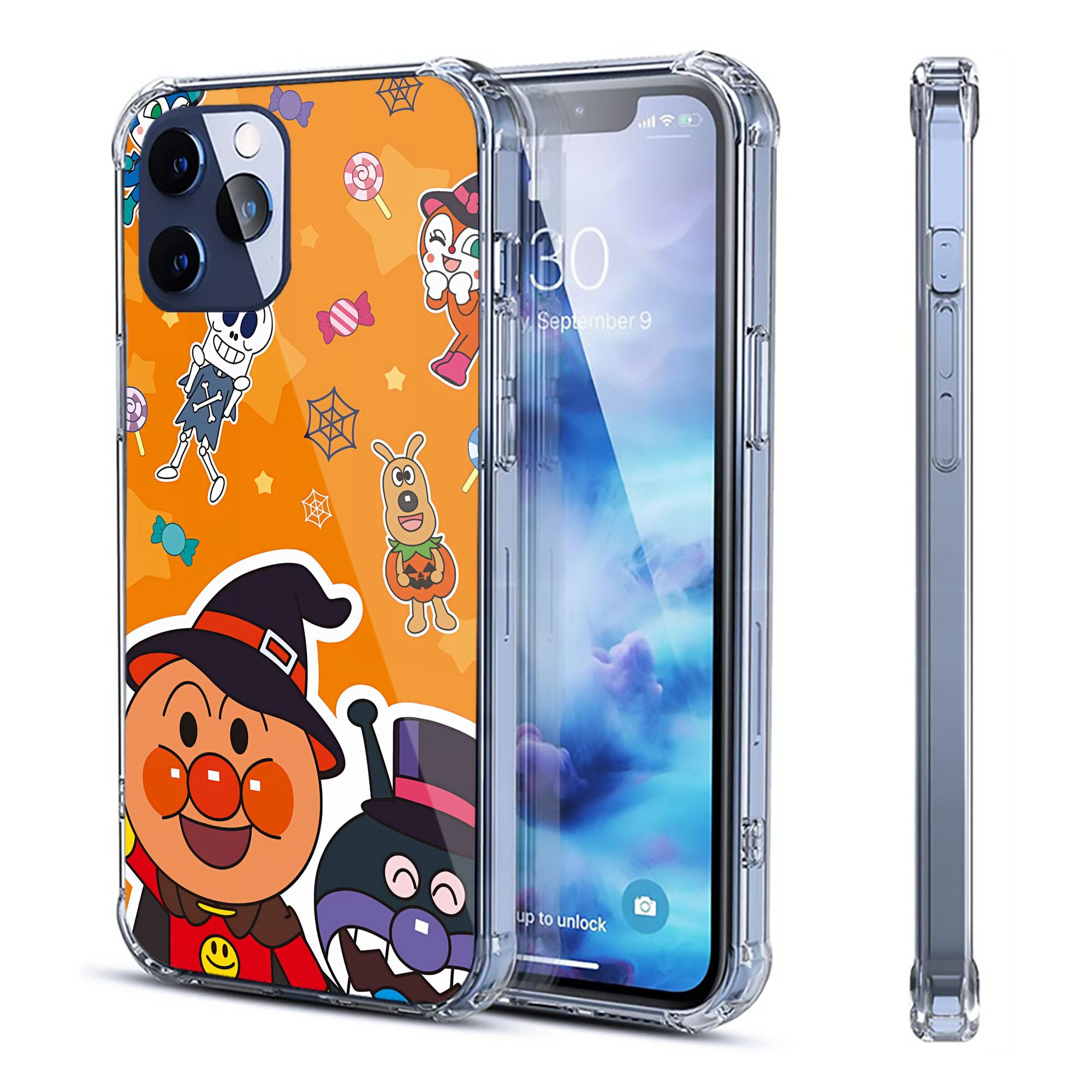 （画像用） アンパンマン Anpanman 【iPhone 12シリーズ対応】透明スマホケース（クリアソフトケース）